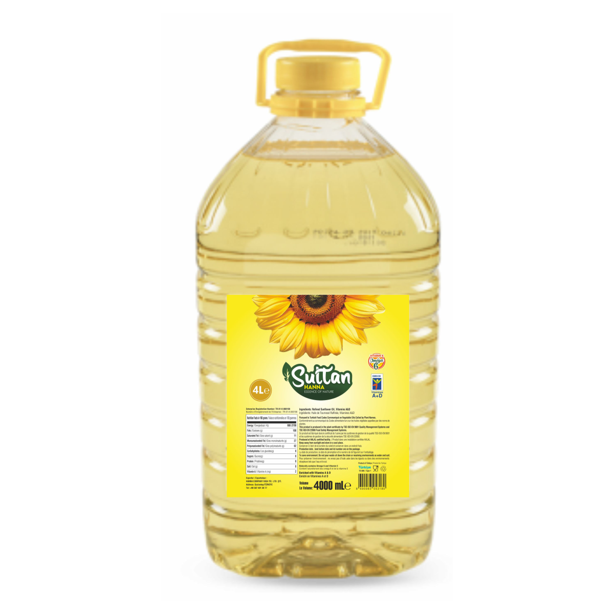04 Hanna Sultan Ayçiçek Yağı 4000 ml - Görsel 1